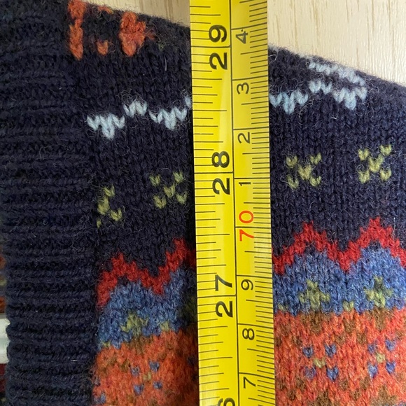 Vintage LL Bean Vest Mens Large Blue Lambswool Fair Isle Nordic Pullover Sz XXL - Picture 6 of 7